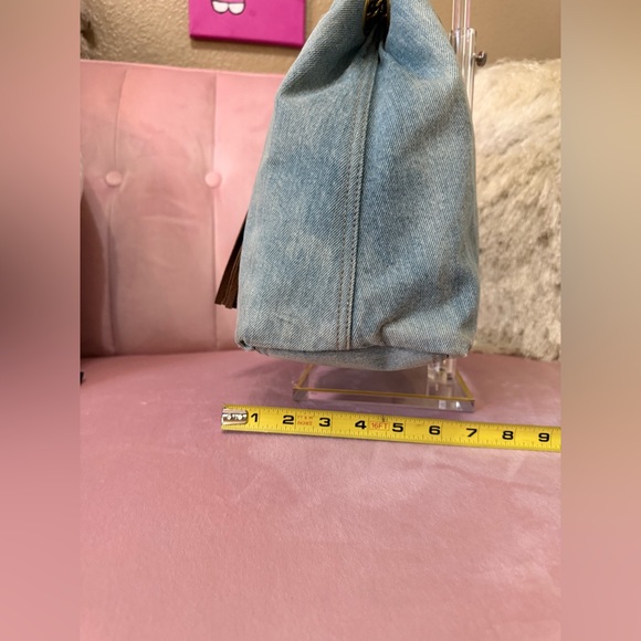 GUCCI SOHO DENIM Shoulder Bag Tote Brown Leather Tassel & Gold Hardware - Picture 5 of 16